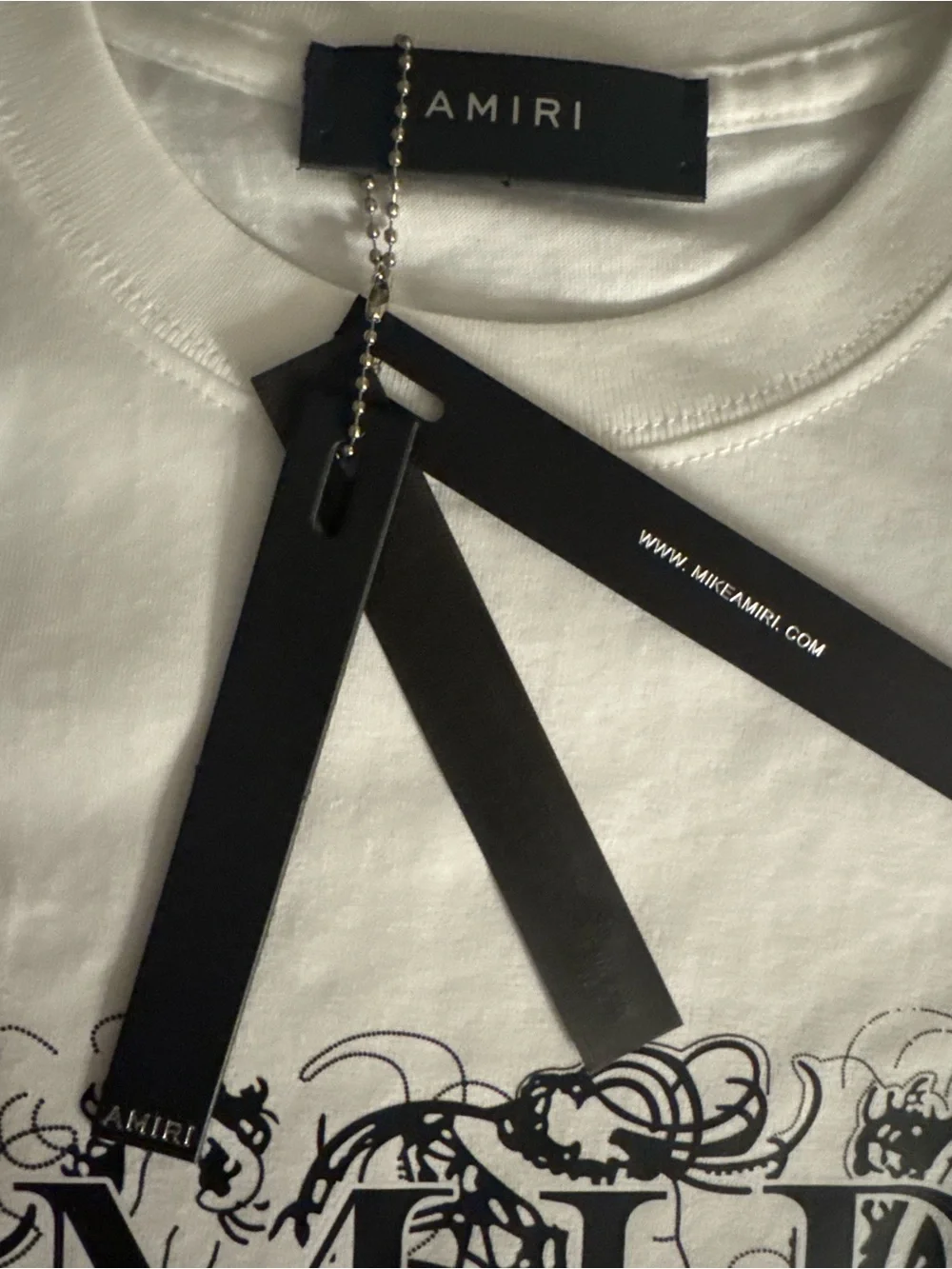 AMIRI White Kids Short-Sleeve Logo Tee with Black Print